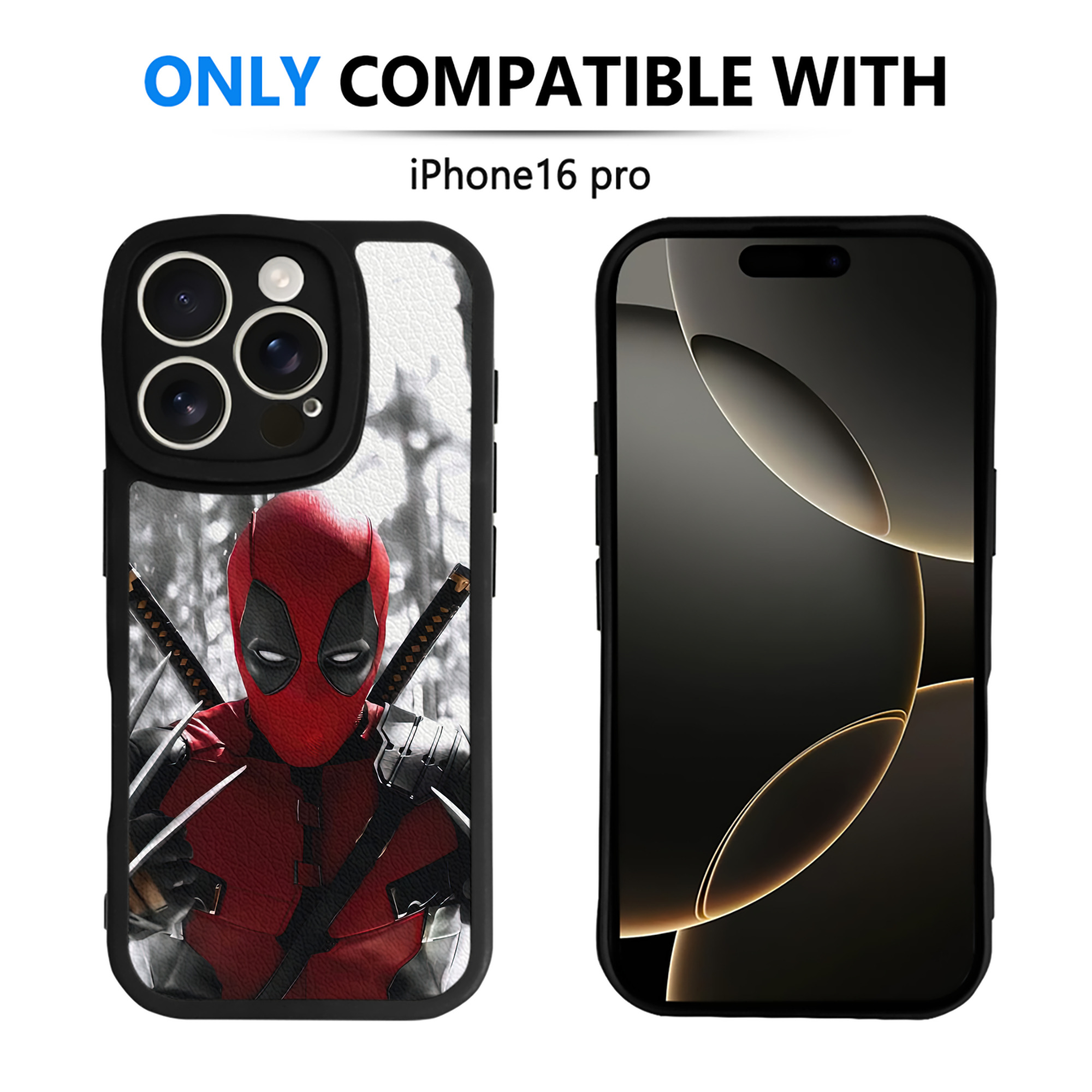 （画像用） Deadpool デッドプール 【iPhone 16シリーズ対応】シリコンスマホケース（レザー調） 材質：シリコン